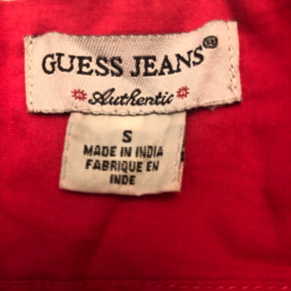 Small Guess Jean Red Halter Tie Top - Picture 3 of 3